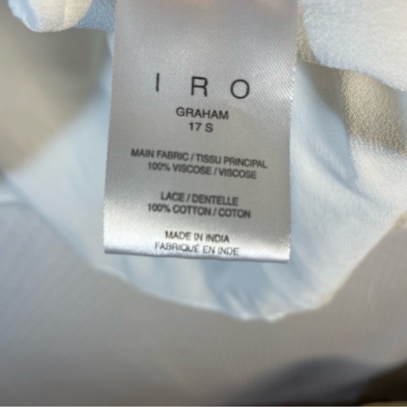 IRO Graham Top Size 38 US Medium White Draped Layered Cap Sleeve Dolman Lattice - Picture 6 of 9